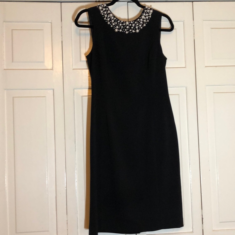 New Direction Pearl Collar Sheath Dress LBD SZ 6